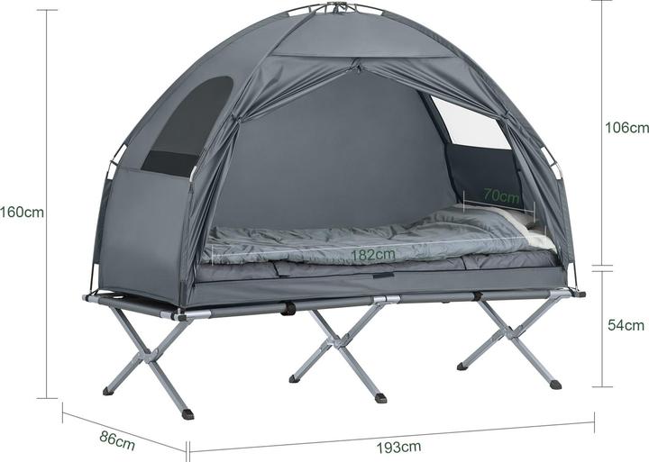 Produktbild SoBuy 4in1-Zelt Feldbett (Wurfzelt, 12 kg, 1 Person)