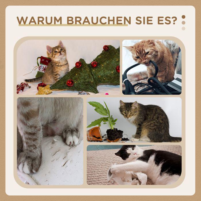 Image du produit Swisshandel24 Petit arbre à chat, 74 cm avec niche pour chat, balle de jeu, avec lit, jusqu'à 5kg, Beige (74 cm, Beige)
