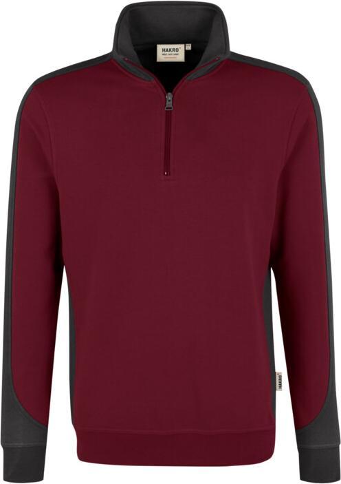 Produktbild Hakro Zip-Sweatshirt Contrast Performance weinrot/anthr. 6XL (6XL)
