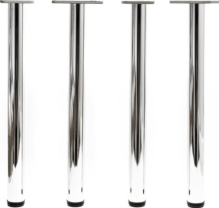 Produktbild Wiltec Edelstahl Tischbein 4er Set Möbelfuss Verstellbar Ø60mm 1100mm Chrom