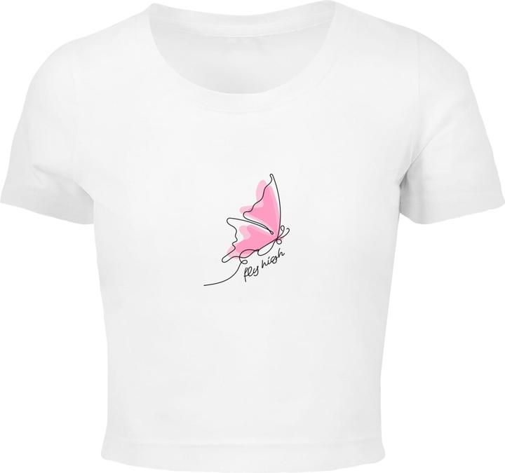 Actual product image Merchcode Ladies Fly High Cropped Tee - 118453 (S)