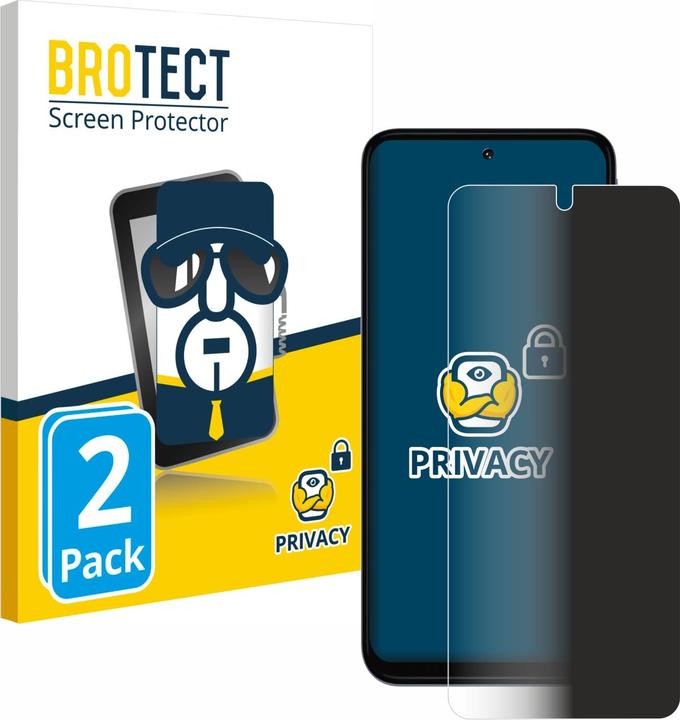 Productafbeelding BROTECT Anti-spionnetje privacyfolie Beschermfolie tegen blauw licht (2 Stuk, Motorola Moto G31)