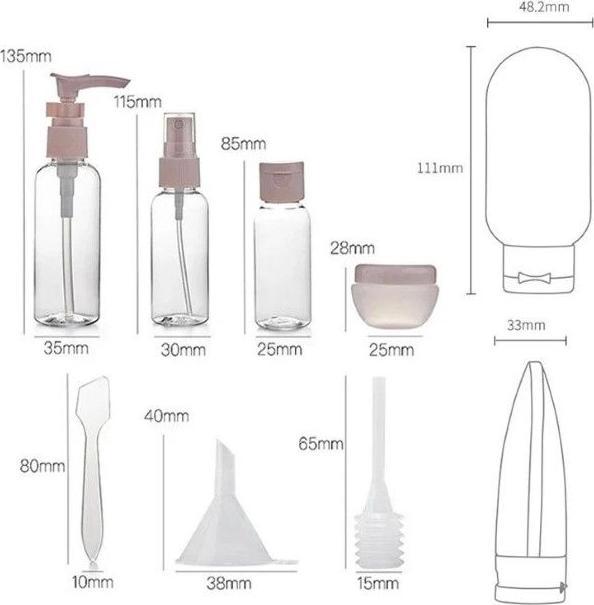 Immagine prodotto MU Style Set di bottiglie da viaggio 11 pezzi (Sacchi liquidi)