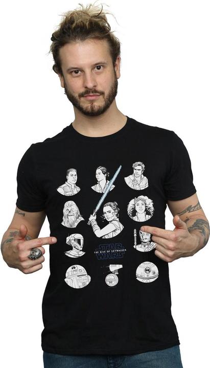 Produktbild Star Wars The Rise Of Skywalker Resistance Charcter Line Up Mono TShirt (XXL)