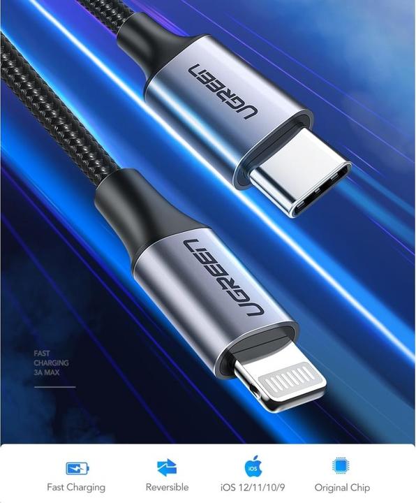 Image du produit Ugreen Câble Lightning vers USB-C 2.0 (1 m, USB 2.0)