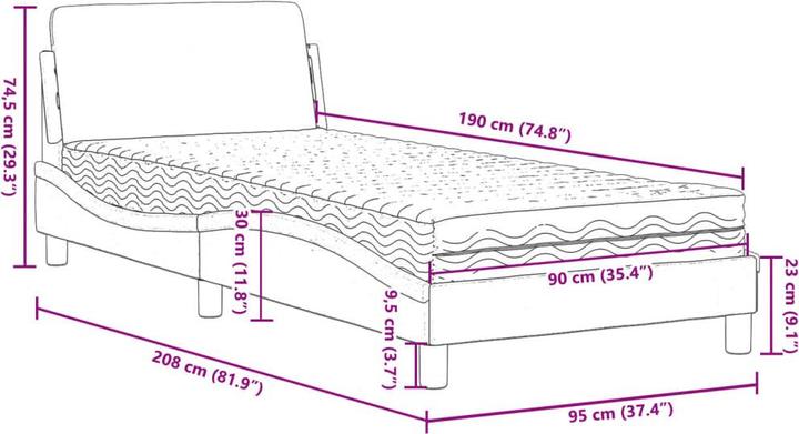 Produktbild VidaXL Khloe (90 x 190 cm)
