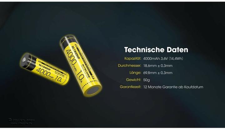 Image du produit Nitecore NL1840HP (1 pcs, 18650, 4000 mAh)