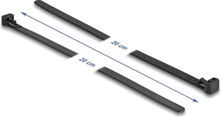 Image du produit Delock Colliers de serrage réutilisables résistants à la chaleur L 150 x l 7,5 mm 100 pièces noir (Serre-câbles en plastique, 150 mm, 100 pcs)