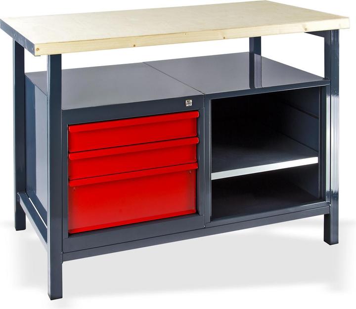 Produktbild Dema Werkbank mit 3 Schubladen (59 cm, 119 cm)