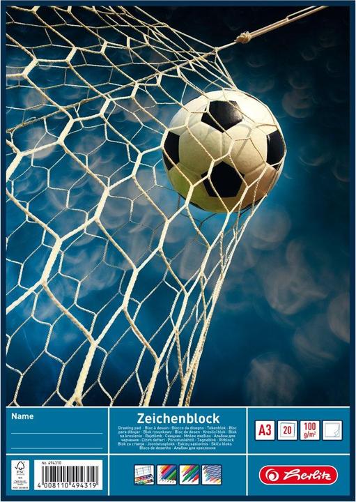 Produktbild Herlitz Zeichenblock DIN A3, 100 g/qm, 20 Blatt (A3)