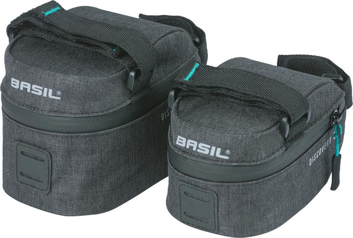 Actual product image Basil Discovery 365D Saddle Bag S, 0.5L, black melee (0.50 l, Saddle bag)