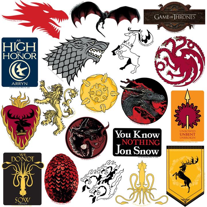 Actual product image Game of Thrones Deluxe Assorted Designs Stickers (Pack of 100)