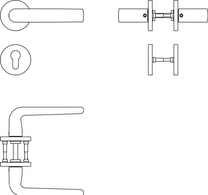 Actual product image FSB Rosette set 12 1070 stainless steel F69 round PZ DIN left / right ball D/K (Door set)