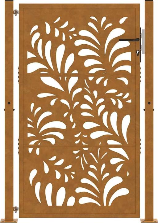 Actual product image VidaXL Garden gate 105x155 cm Weatherproof steel wave design fence gate
