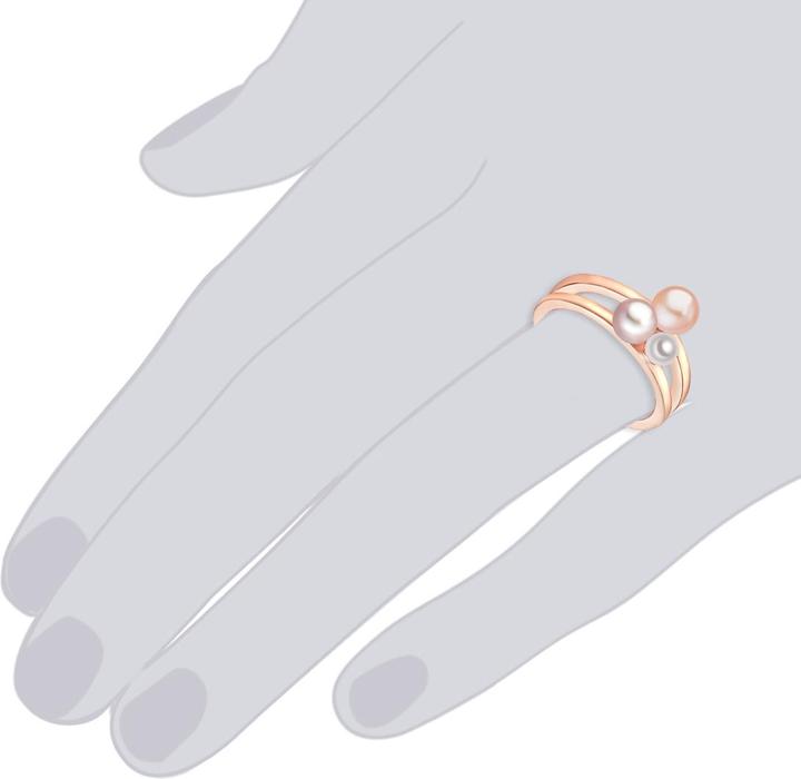 Image du produit Lulu & Jane Argent sterling perle d'eau douce de culture or rose - 33288 (54, Argent 925)