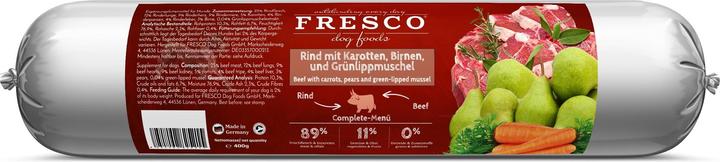 Image du produit Fresco Nourriture humide BARF boeuf avec carottes, 400 g (Adulte, Junior, Senior, 1 pcs, 422 g)