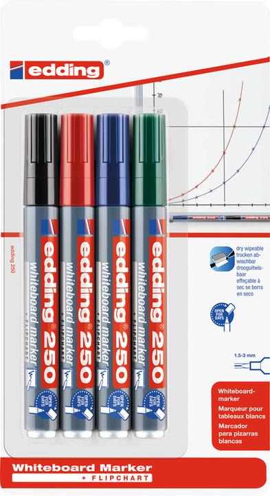 Immagine prodotto Edding 250 (Multicolore, 3 mm, 4 x)