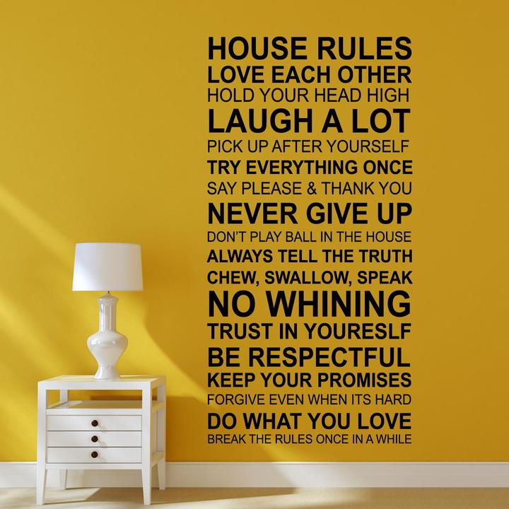 Actual product image Walplus House Rules Quote (90 x 90 cm)