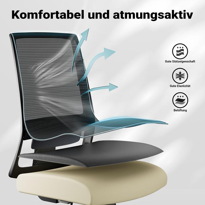 Immagine prodotto Wiltec Sedia ergonomica da ufficio con supporto lombare 120kg sedia da scrivania