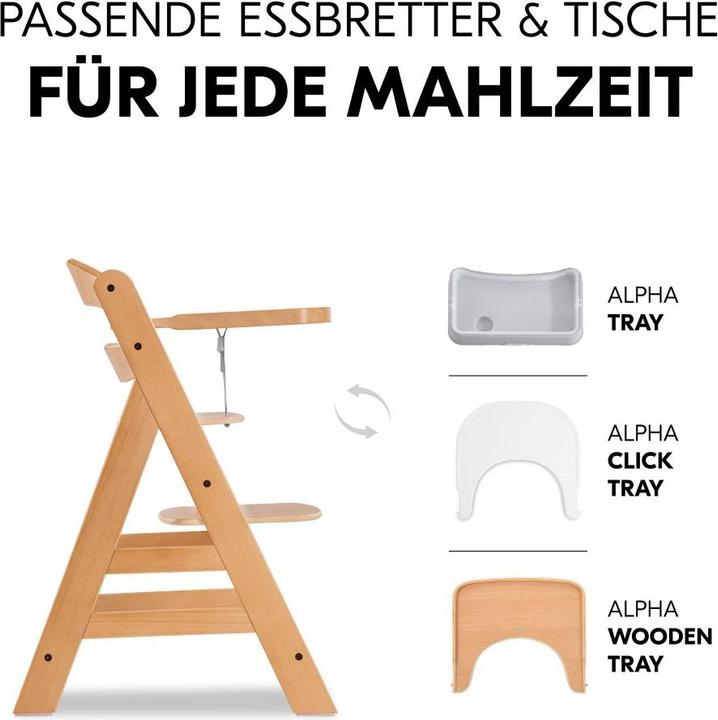 Produktbild Hauck Hochstühle Hochstuhl Alpha Plus Natur im Sparset - inkl. (Hochstuhl)