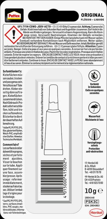 Produktbild Pattex Sekundenkleber (10 g, 10 ml)