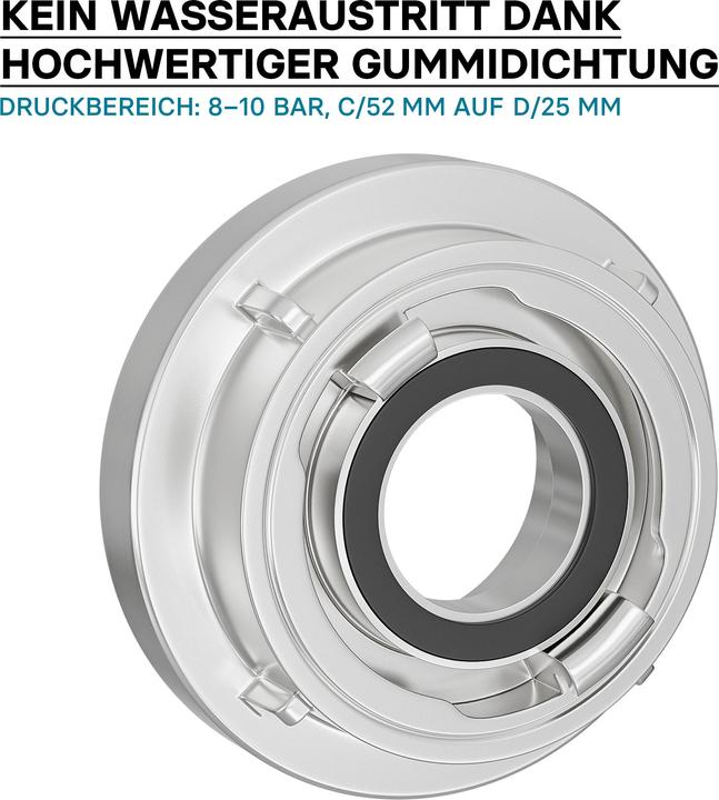Image du produit Wiltec Raccord Storz Raccord pompier réducteur de C à D Alu pour tuyau d'incendie, de chantier (Attelage, 52 mm)