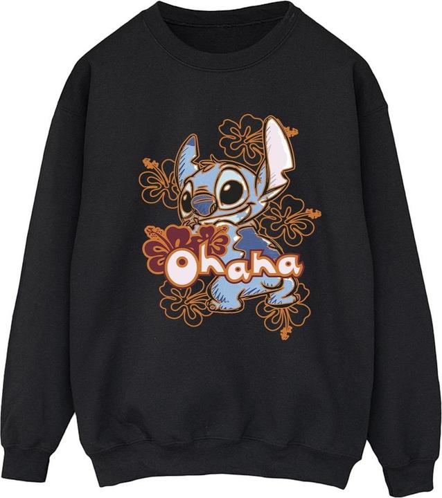 Actual product image Disney Womens/Ladies Lilo And Stitch Ohana Orange Hibiscus Sweatshirt (L)