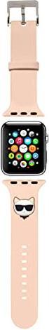 Actual product image Karl Lagerfeld KLAWMSLCP Apple Watch Strap 38/40 / 41mm pink / pink strap Silicone Choupette Heads (38 mm, 40 mm, Silicone)