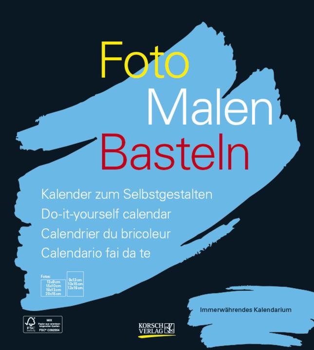 Produktbild Foto-Malen-Basteln Bastelkalender schwarz immerwährend (Deutsch)