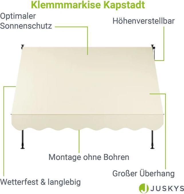 Image du produit Juskys Klemmmarkise Kapstadt (2.50 m)