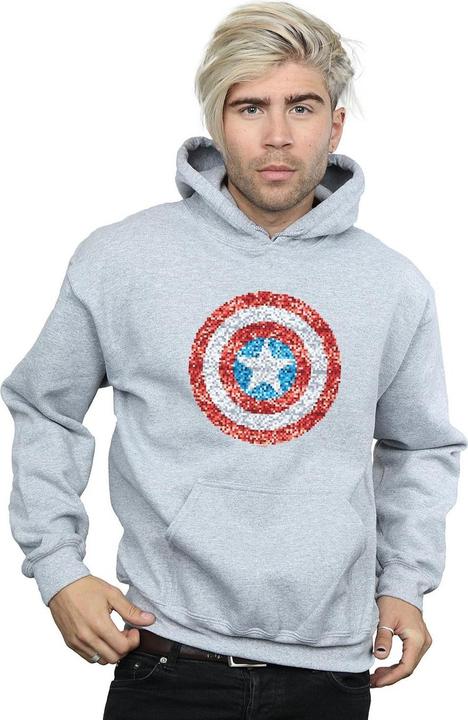 Produktbild Captain America Pixelated Shield Kapuzenpullover (M)
