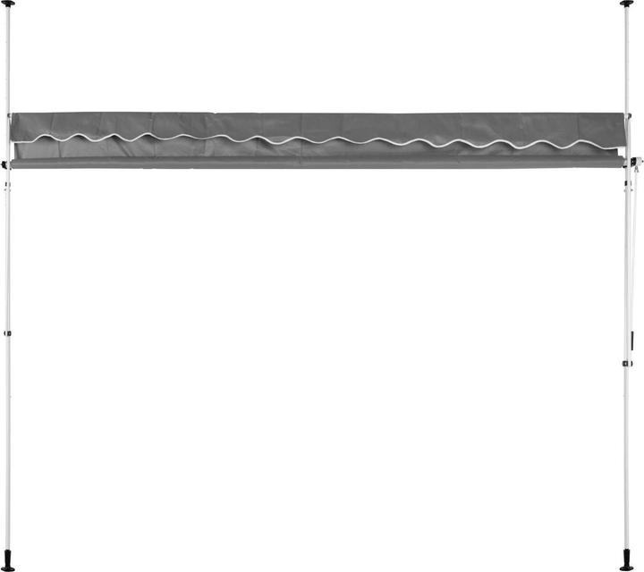 Produktbild Uniprodo Klemmmarkise Balkon / Terrasse 2 - 3,1 m 350 x 120 cm anthrazitgrau / weiss (1.25 m)