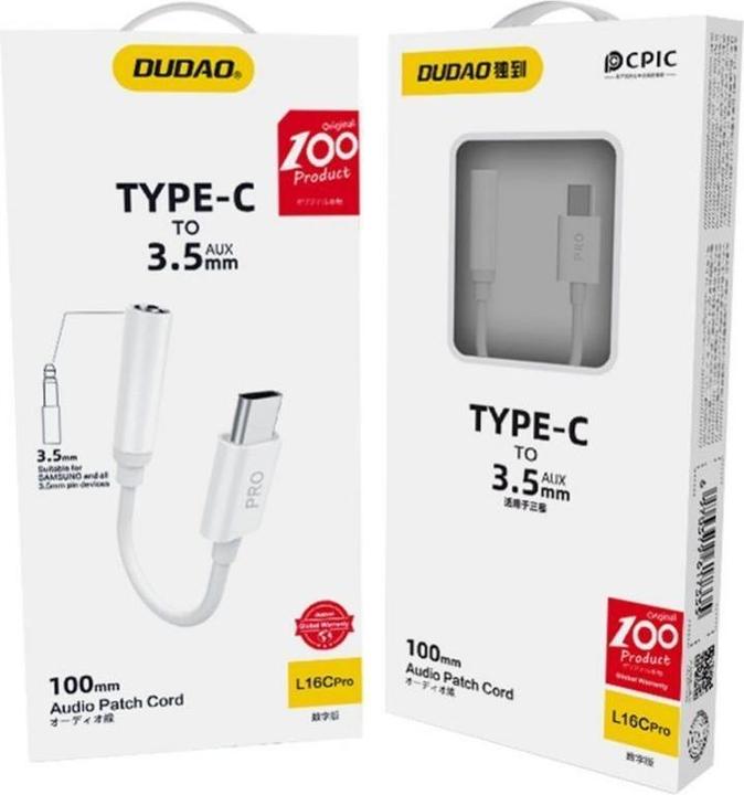 Produktbild Dudao Audio adapter headphone adapter USB Type C to 3.5mm mini jack (USB Typ C, 3.5mm Klinke)
