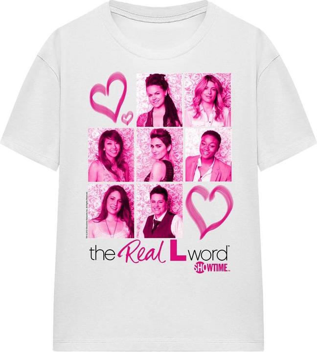 Actual product image The Real L Word Unisex Adult Hearts T-Shirt (S)