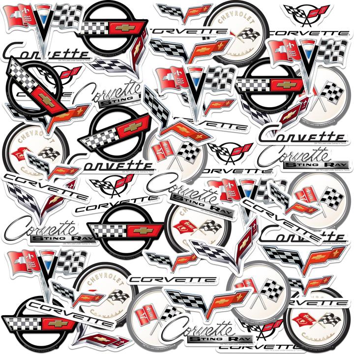 Chevrolet Logo Aufkleber Corvette Deluxe 50erPack Vinyl