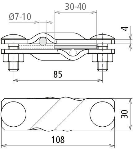 Productafbeelding Dehn SV klem St/tZn f. Rd 7-10/7-10mm-Rd 7- 308320