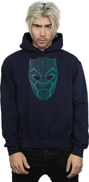 Actual product image Mens Black Panther Tribal Mask Hoodie (L)