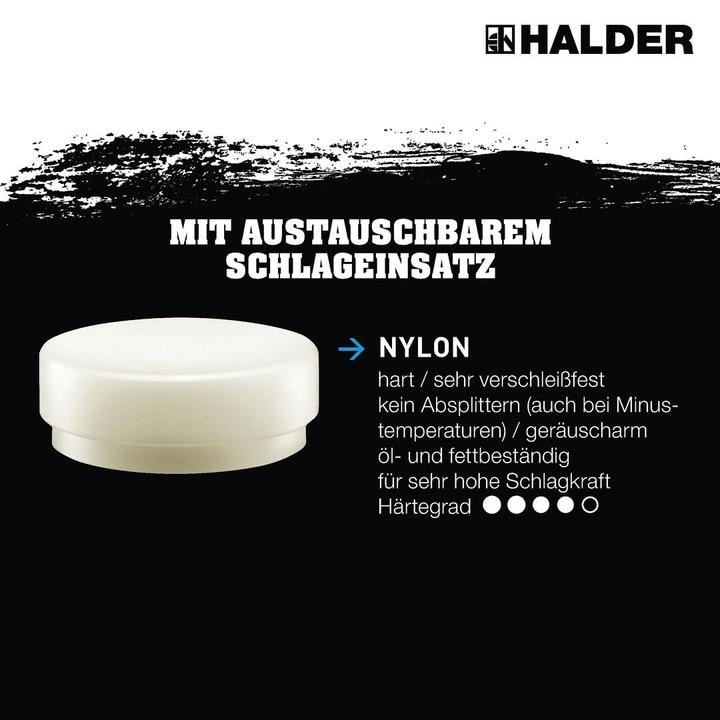 Immagine prodotto Simplex Mazza HALDER, senza rinculo, con manico in hickory, Ø 100 / 6,5 kg, nylon (6500 g)