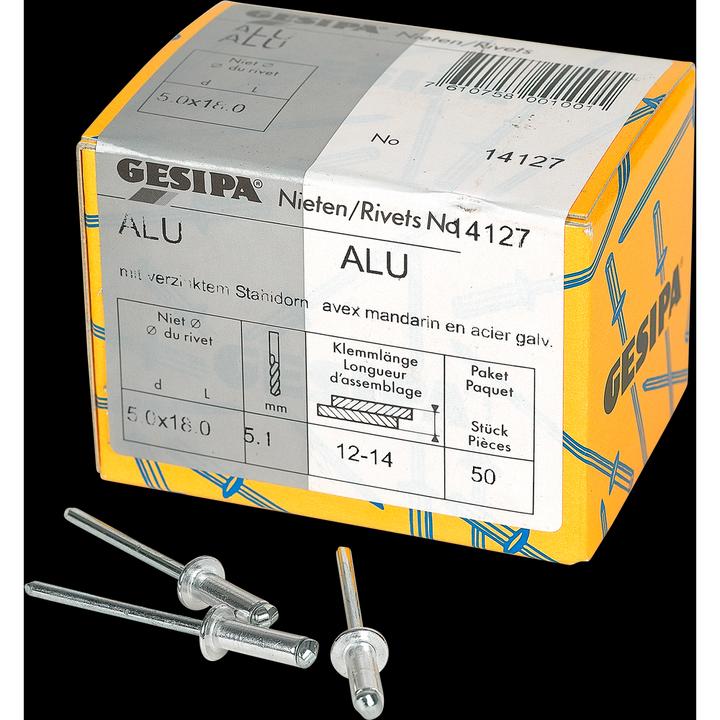Produktbild Gesipa Blindnieten 5.0x18 mm Aluminium 50 Stück