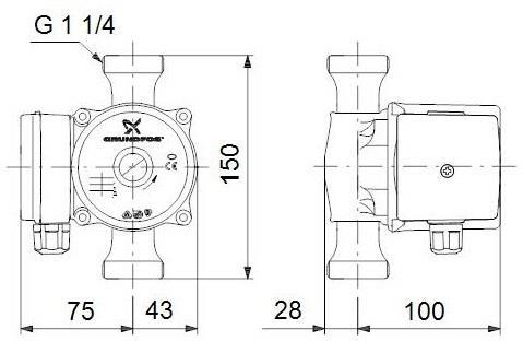 Immagine prodotto Grundfos Pompa di circolazione UP 20-30 N 150 mm 1 1/4" 59643500