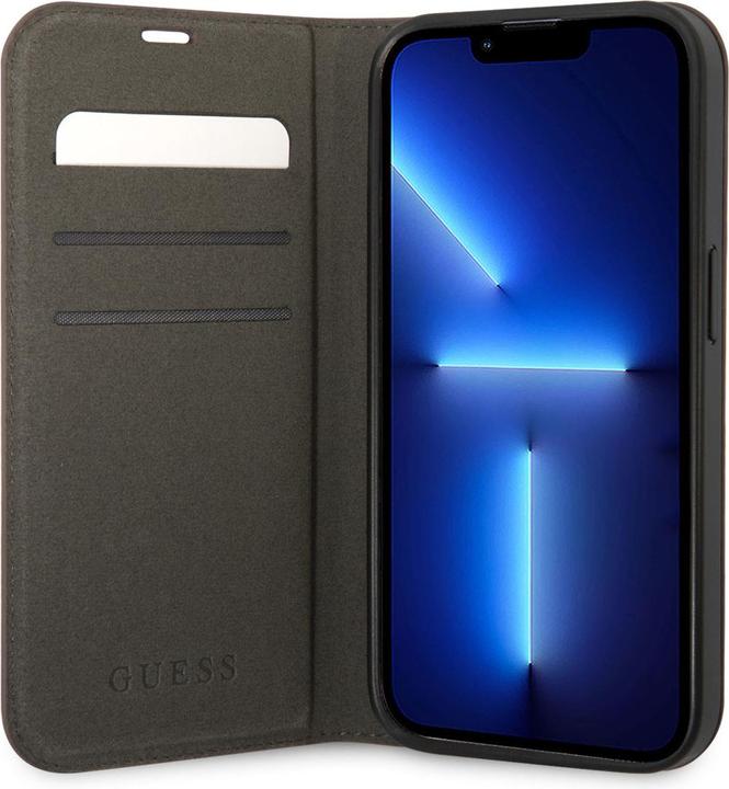 Actual product image Guess GUBKP14SHG4SHW iPhone 14 6.1" brązowy/brown book 4G Vintage Gold Logo (Apple iPhone 14)