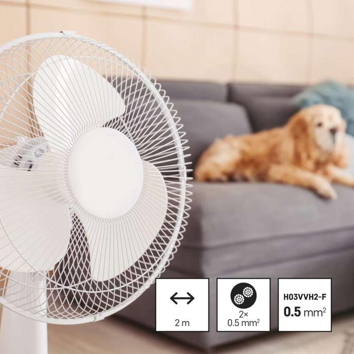 Image du produit Emos Câble d'alimentation PVC 2x 0,5mm2, 2m, blanc (2 m)