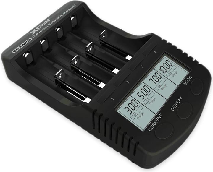 Image du produit XCell Chargeur rapide BC-X4000 Digital LCD (1 pcs, 14500, 16340, 17500, 18490, 18500, 18650, 26500, 26650, AA, AAA, Sous-C, Piles rechargeables + chargeur)