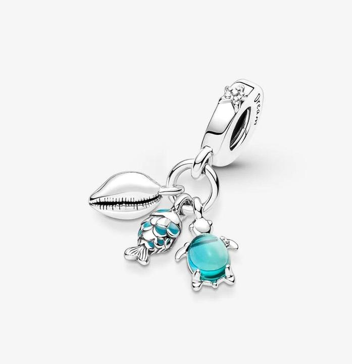 Actual product image Pandora Fish Sea turtle Mussel (Silver 925, Enamel)