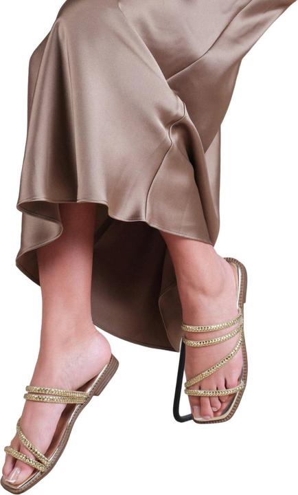 Actual product image Where's That From Womens/Ladies Dream Diamante Strappy Flat Sandals (39)