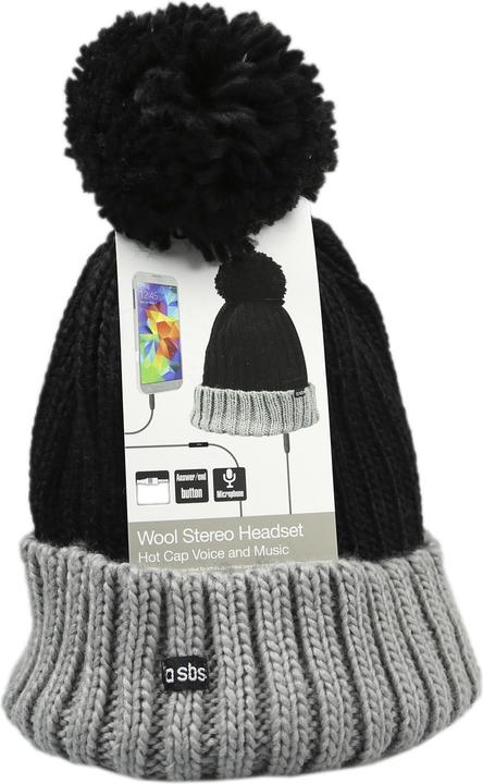Actual product image SBS Winter hat with built-in stereo headphones and microphone