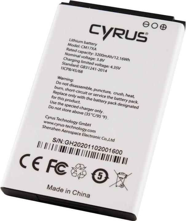 Actual product image Cyrus Battery (Rechargeable battery, Cyrus CM17 XA)