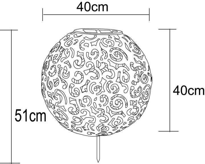 Image du produit Globo Lampe Solaire Métal Argenté, 1xled (IP44)