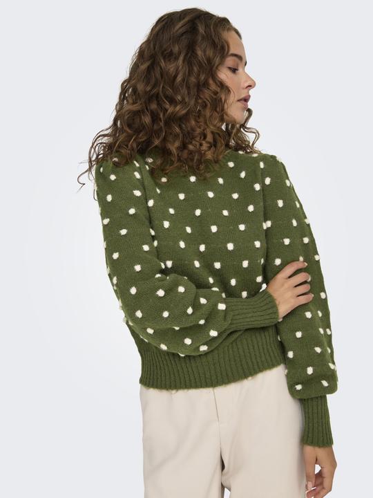 Immagine prodotto JdY Vestibilità regolare Collo alto Polsini lunghi Maniche a sbuffo Pullover Maglione in maglia (XXL)