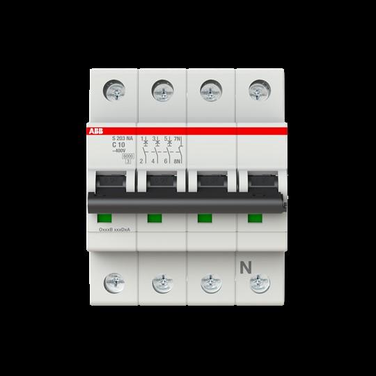 Actual product image ABB S203-C10NA Automatic circuit breaker C-Char.,6kA,10A,3P,+NA